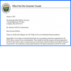 Letter to the Governor