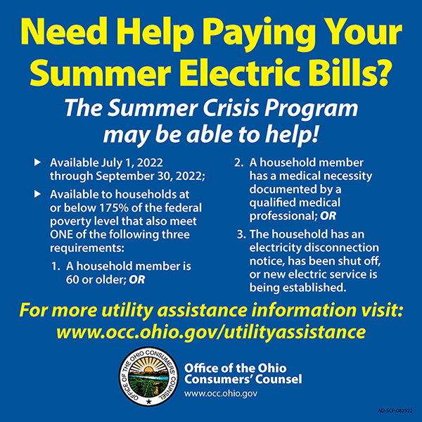 Summer Crisis Program Office of the Ohio Consumers' Counsel