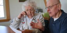 Elderly People Receiving Phone Call